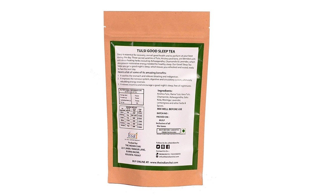 The Indian Chai Tulsi Good Sleep Tea    Pack  99.8 grams